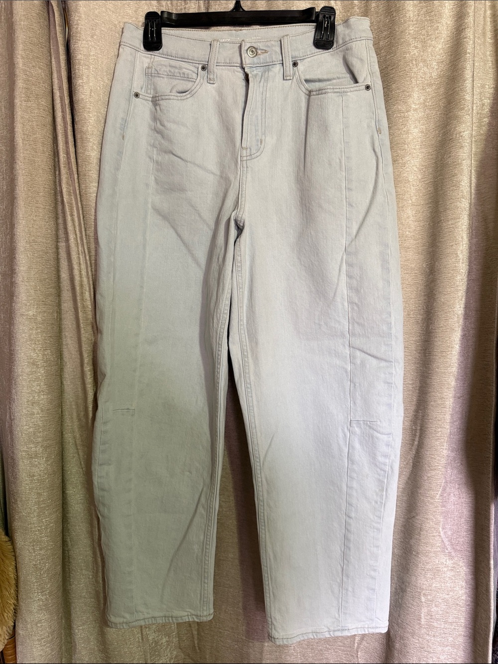 Light Gray Women's High-Rise Straight Jeans